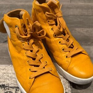Vibrant Yellow High-Top Sneakers